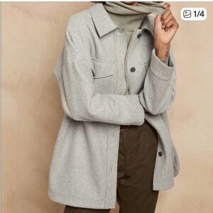 BANANA REPUBLIC FACTORY GREY SHACKET SMALL PETITE NWT
